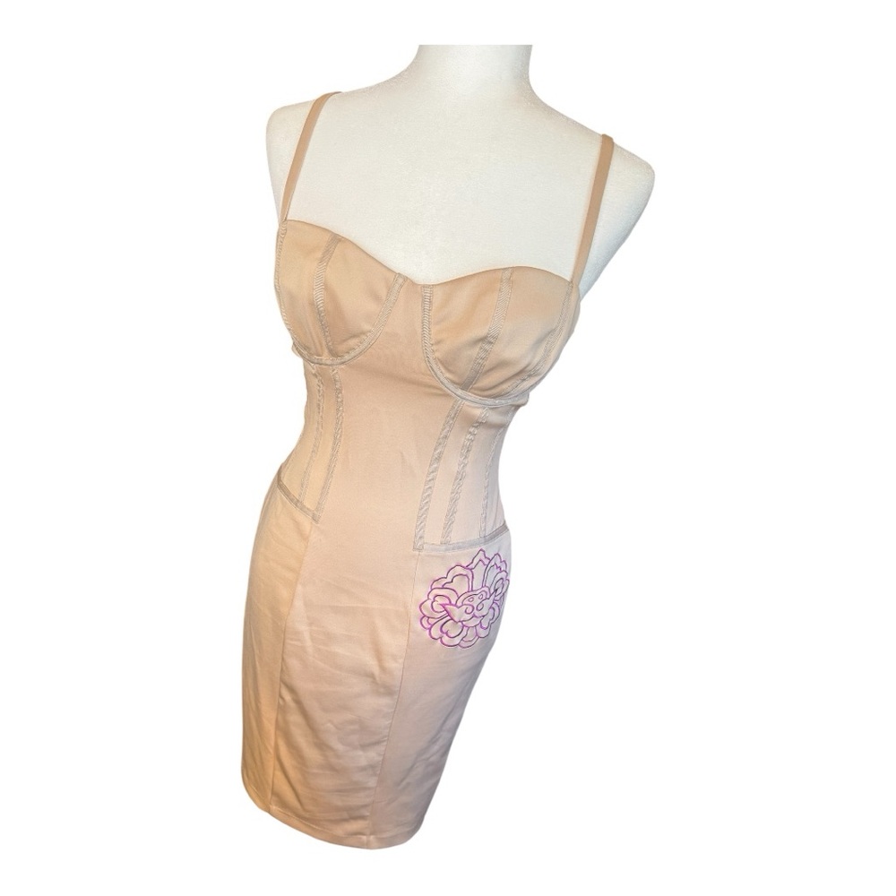 Elegant Tan Bustier Dress